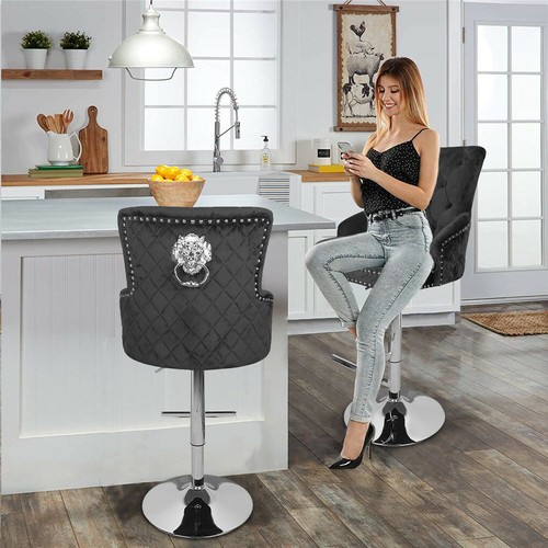 Extra Large Swivel Bar Stools Adjustable Counter Height Pub Stool Velvet Chair