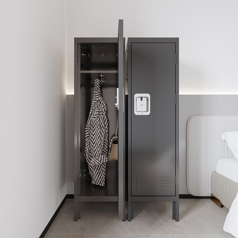 1 Door Tall Single Metal Retro Style Storage Cabinet