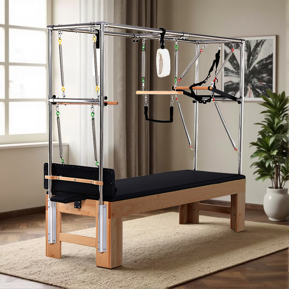 Eeeza Maple Wood Frame Pilates Cadillac Full Trapeze Table