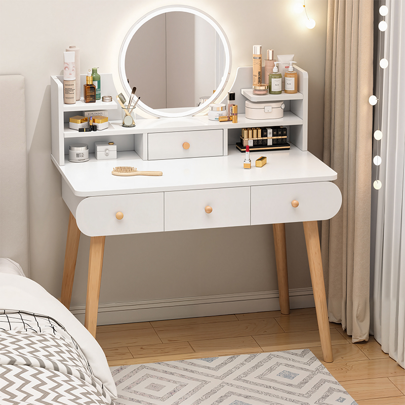 Dressing Table With LED Lights And 4 Drawers
