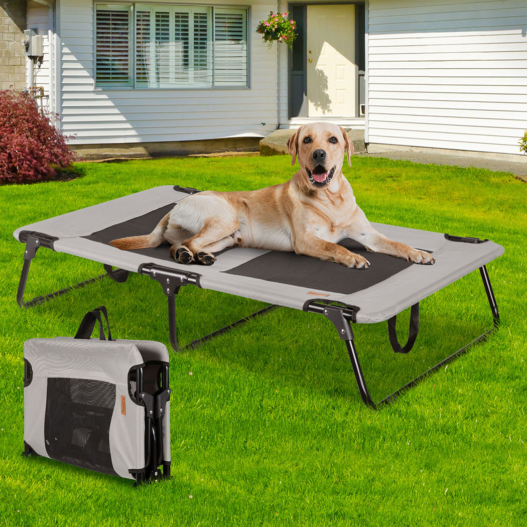 Tedi's Elevated Dog Bed Raised Pet Trampoline Hammock Mesh-Folding No Assembly Need,Indoor & Outdoor
