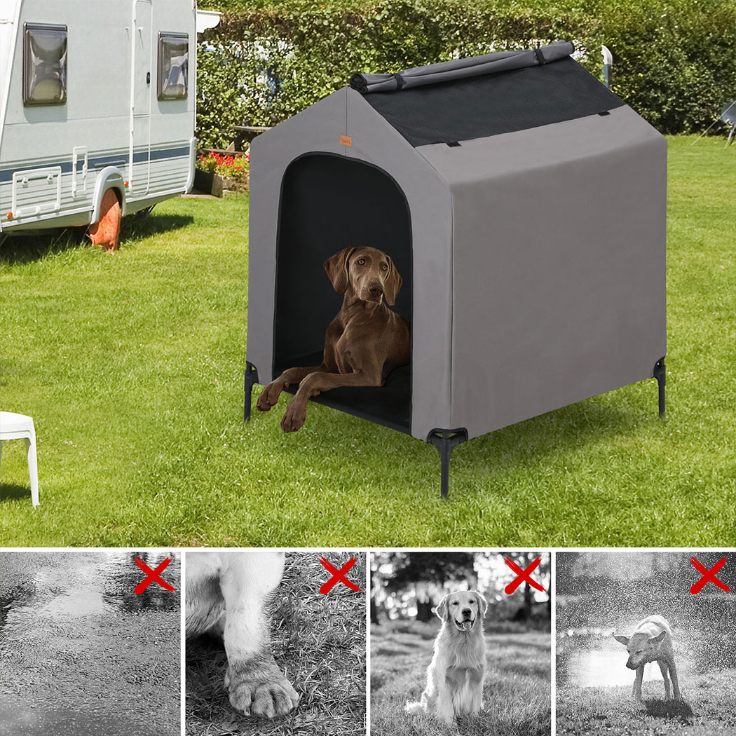 Tedi’s 2 In 1 Dog Kennel - Pet House Elevated Dog Bed Outdoor Pet Tent Waterproof Dog Shelter