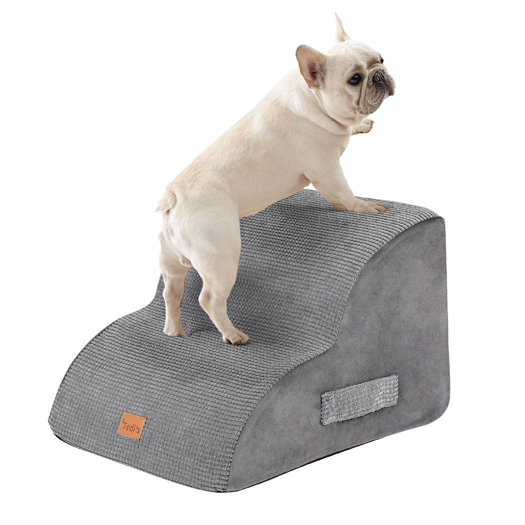 Tedi's 2-Teirs Dog Stairs Ramp for Bed Couch Sofa Steps Removable Washable Portable Foam