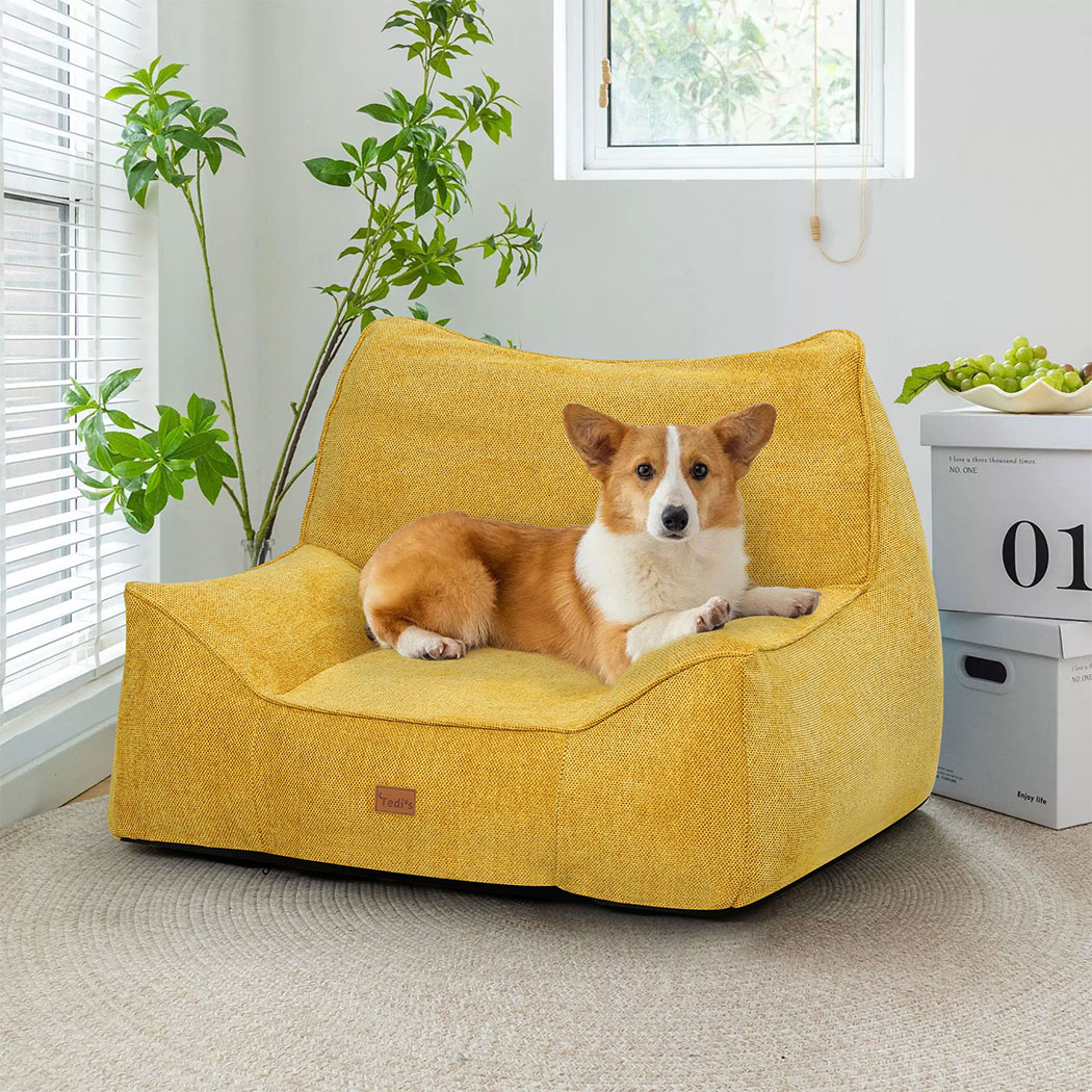 Tedi’s Pet Sofa Inflatable Dog Bed Cat Couch Washable Portable Removable Outdoor Yellow