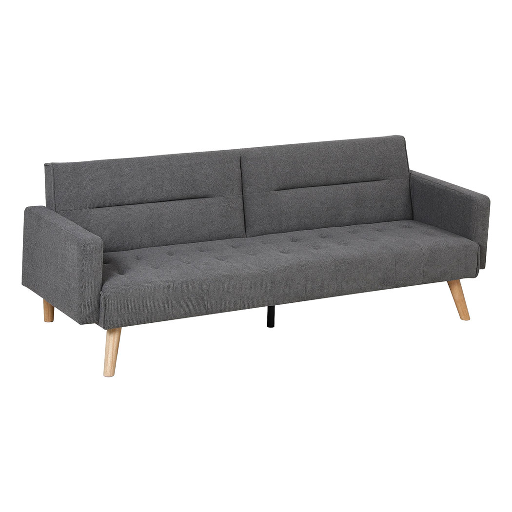 Familand 3 Seater Convertible Sofa Bed Loveseat Recliner Lounge Adjustable Back Grey