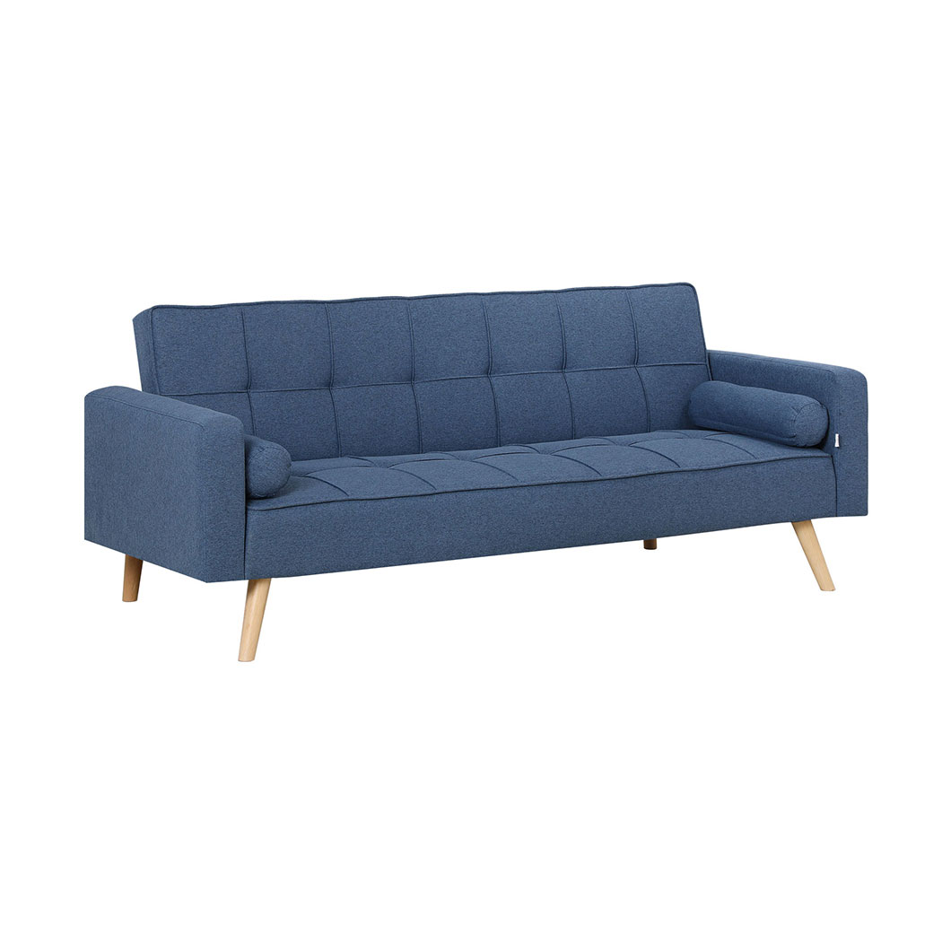 Familand 3 Seater Convertible Sofa Bed Loveseat Recliner Lounge Adjustable Back Blue