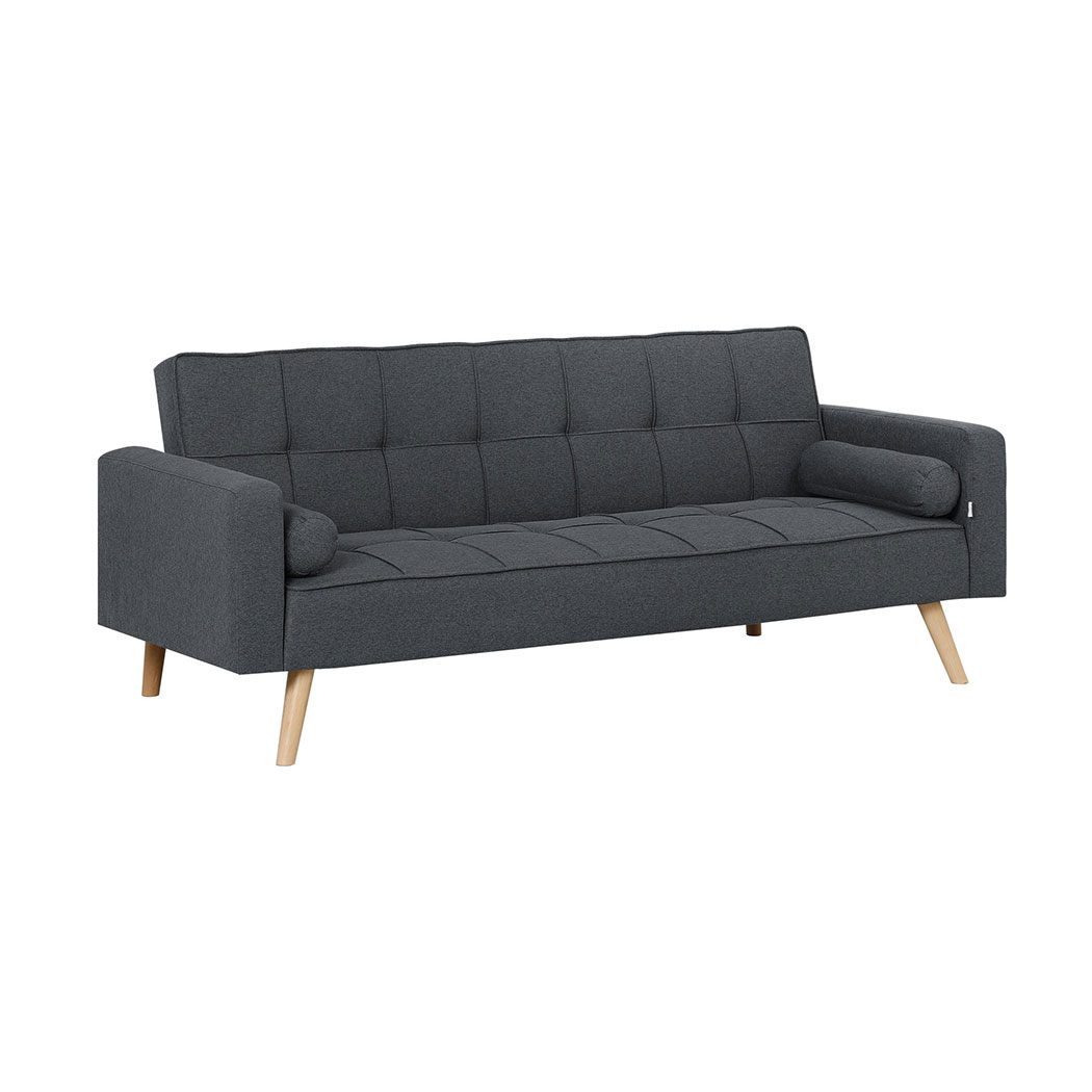 Familand 3 Seater Convertible Sofa Bed Loveseat Recliner Lounge Adjustable Back Grey