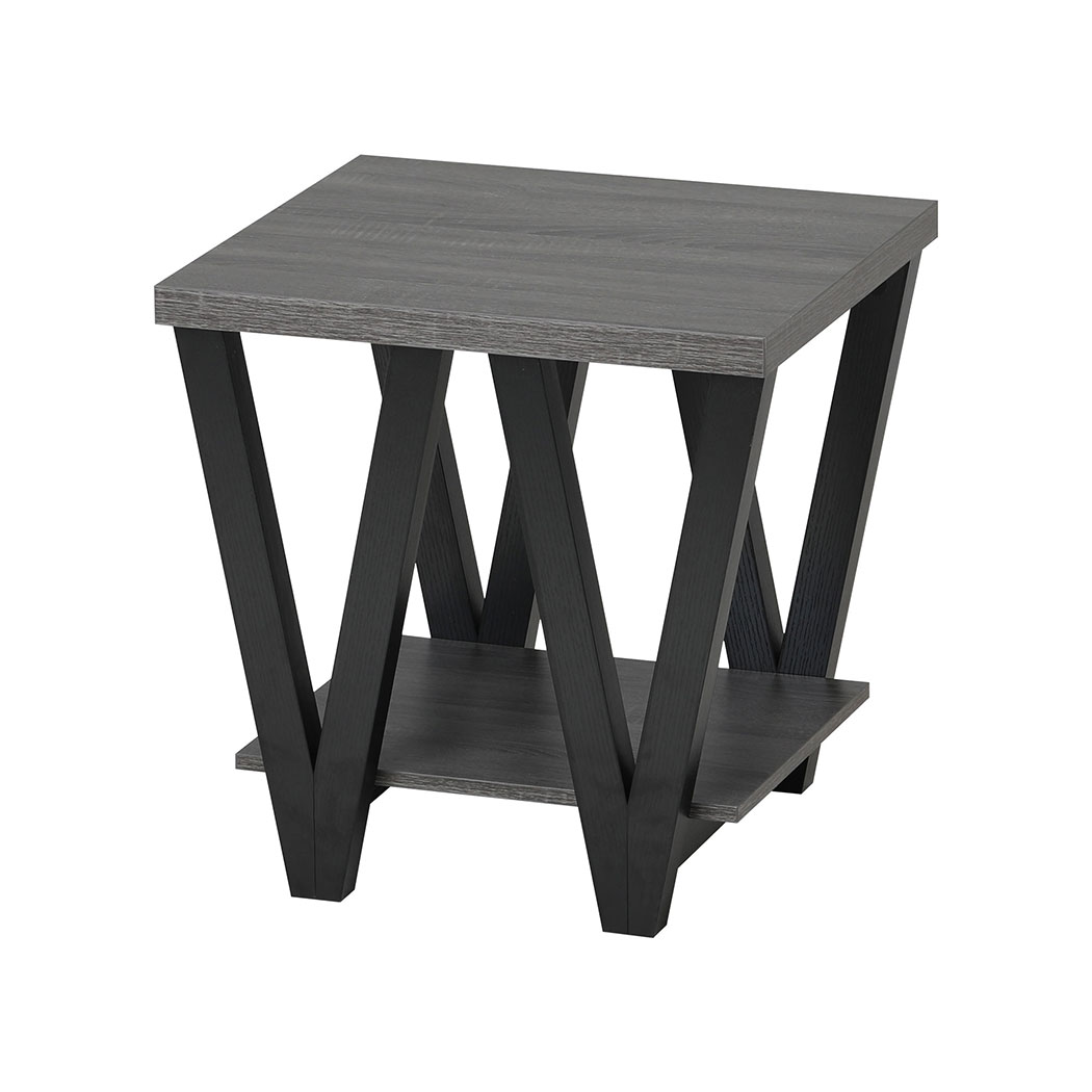 Familand End Side Table - Heavy Duty Wooden Frame & 2-Teirs Storage Space, Bedside Table Night Stand
