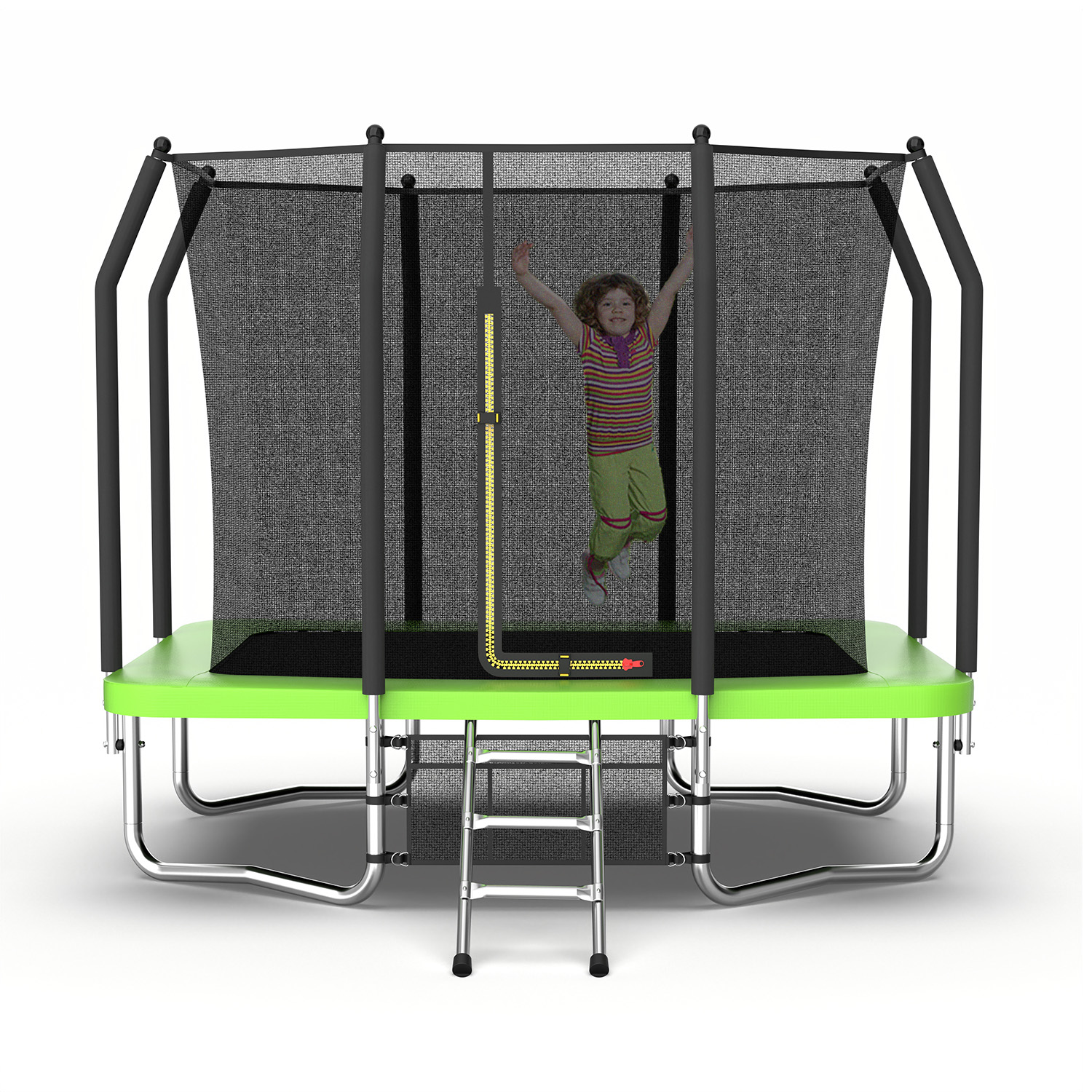 6FT x 9FT Outdoor Rectangular Trampoline ,Recreational Trampolines with Enclosure Net and Ladder