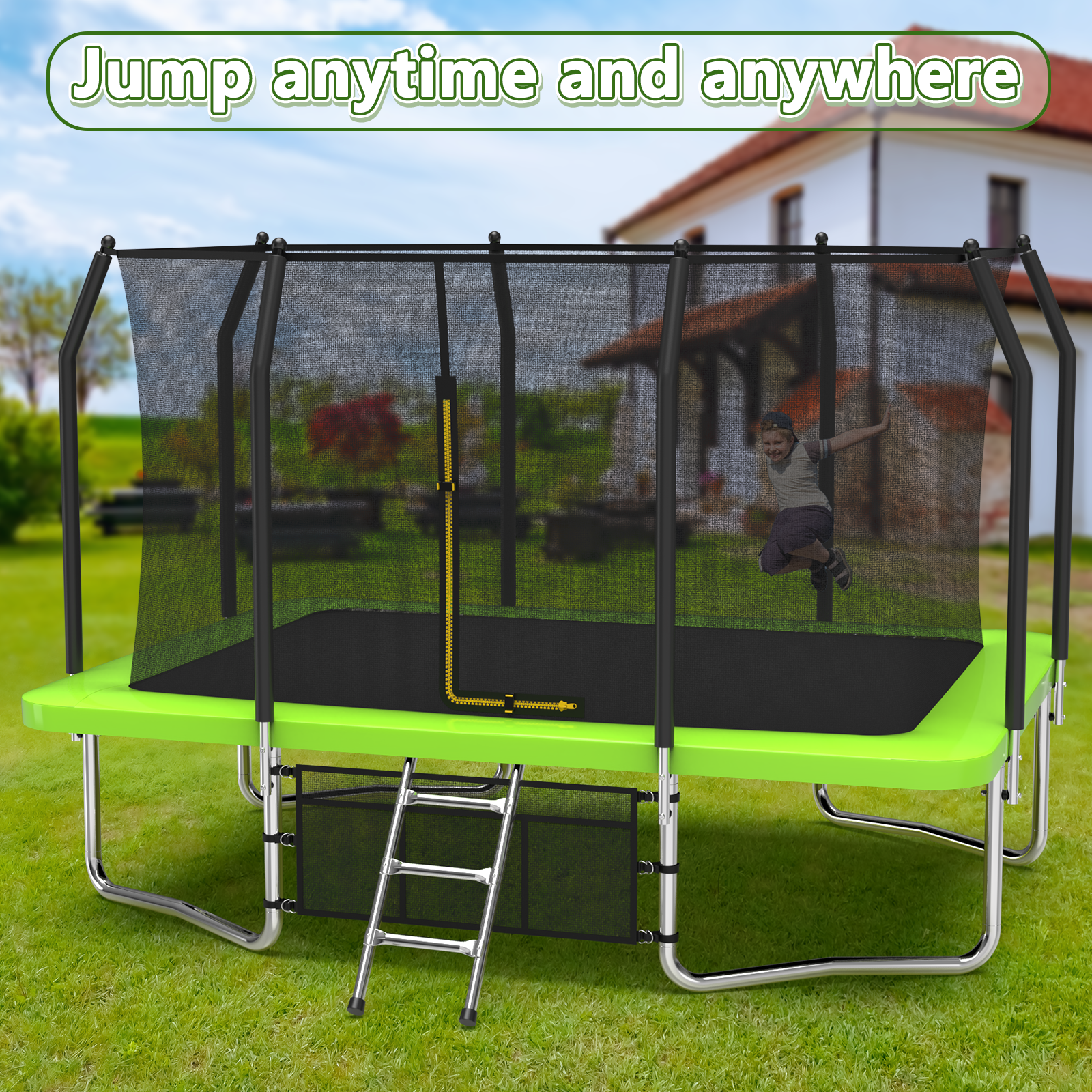 9FT x 12FT Rectangle Trampoline - Perfect Outdoor Trampoline for Kids - Recreational Trampoline