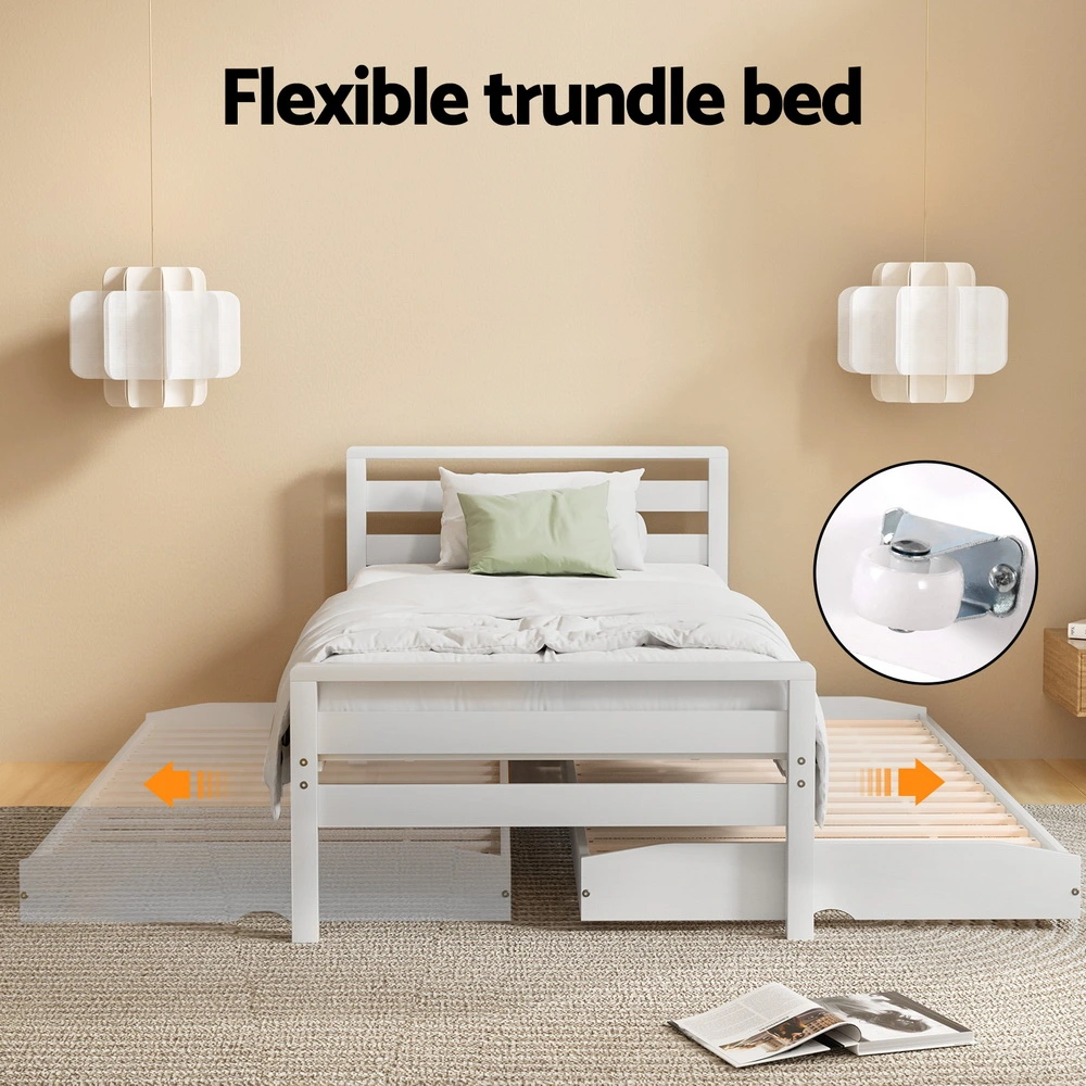 single-bed-frame-with-trundle-stylish-white-wooden-design