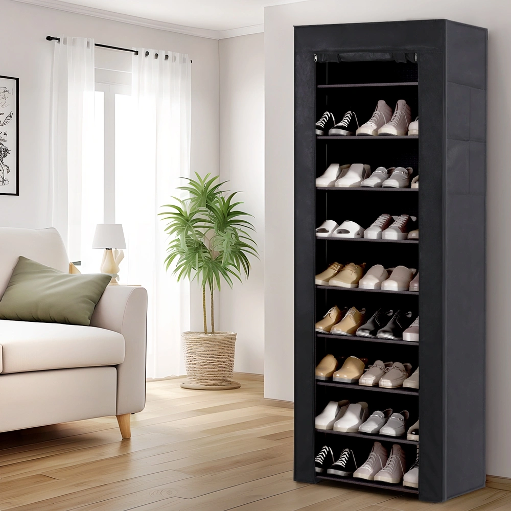 10-tier-black-shoe-rack-cabinet-with-removable-cover-sleek-tidy-storage