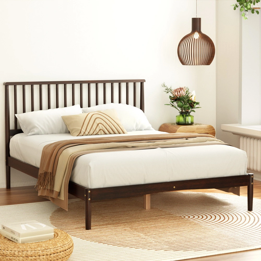 double-size-timber-bed-frame-walnut-finish-with-sturdy-wooden-slat-base