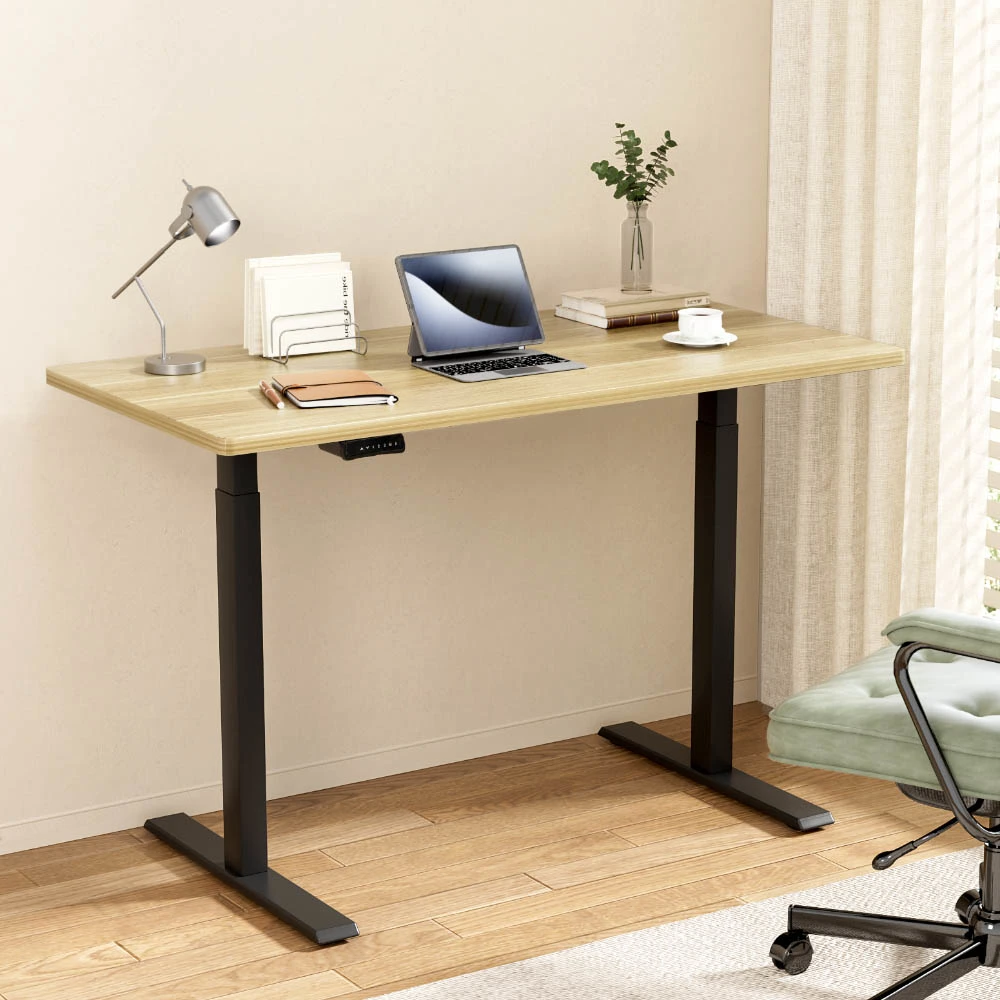 motorised-height-adjustable-desk-120cm-oak-finish
