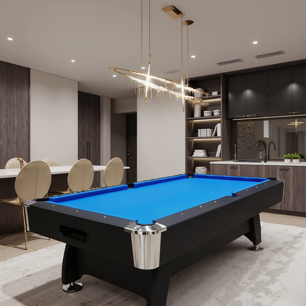 7Ft billiard table,Velvet tablecloth,with accessories,including 1 set of balls,2 poles,1 tripod,1 brush,2 powder brushes, suitable for home,office,leisure,friends,parent-child games,easy to assemble