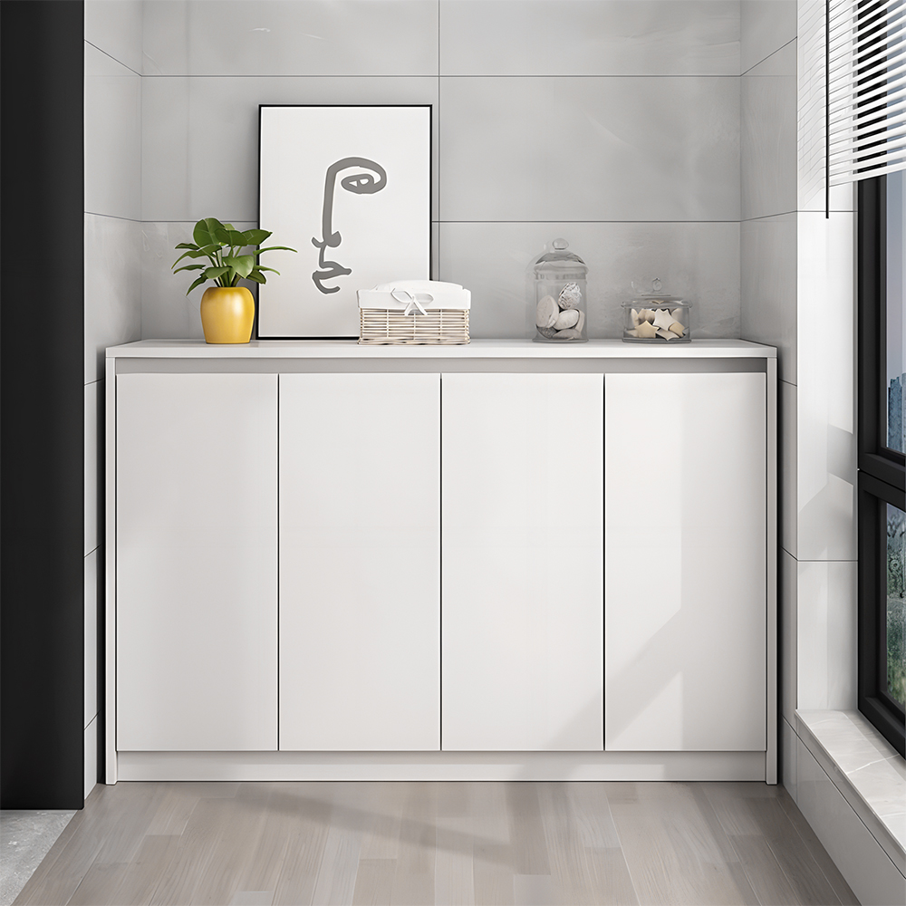 JUKEY Multi-Functional Storage Cabinet Simple Sideboard; Large Capacity Shoe Cabinet - White