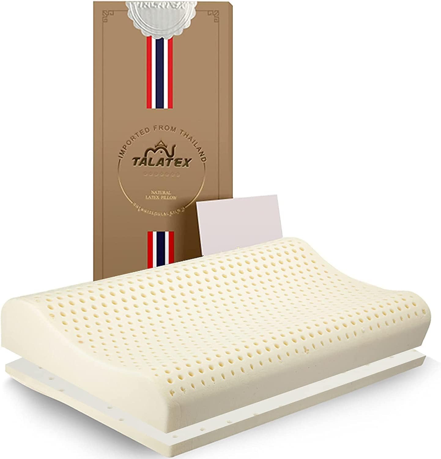 Talatex Adjustable Latex Pillow - Ergonomic Design, Natural Latex