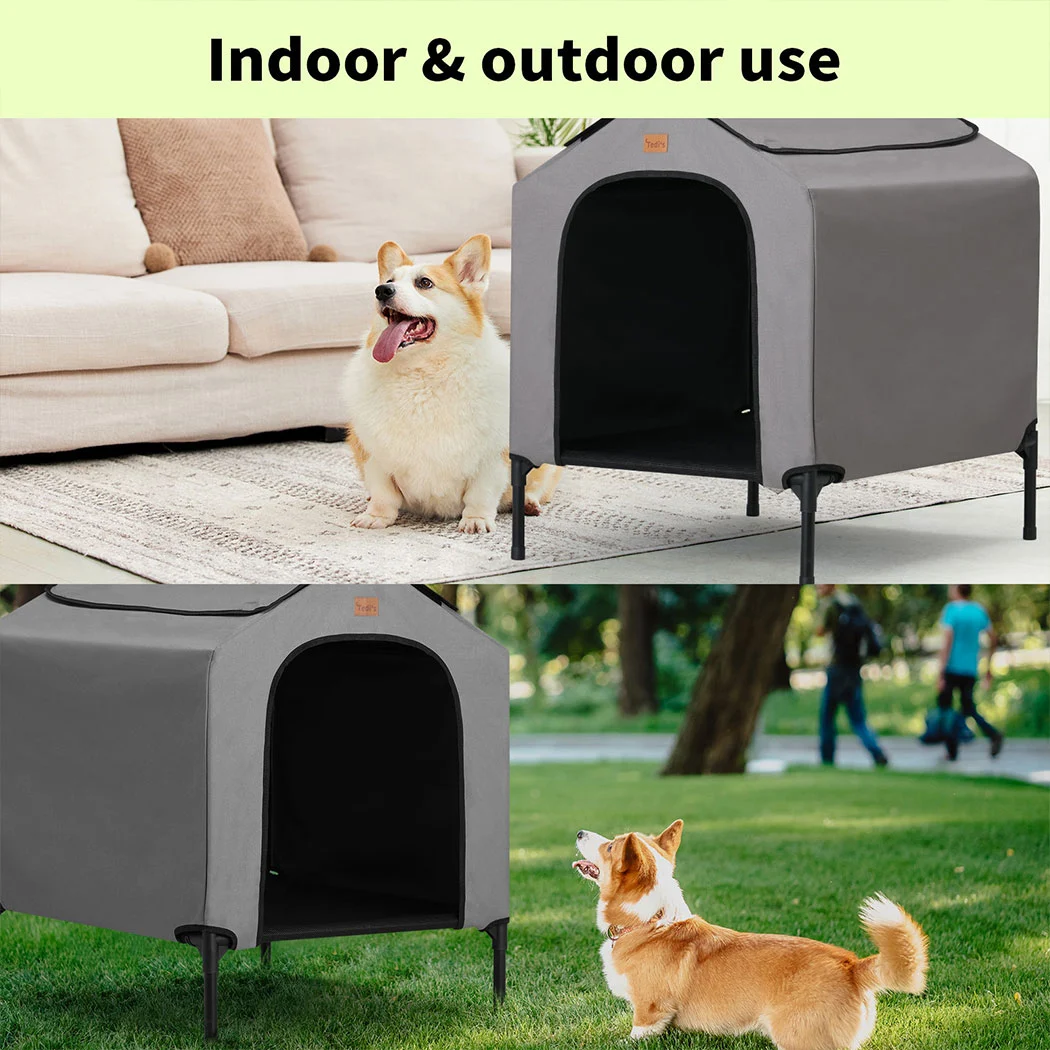 tedi-s-2-in-1-dog-kennel-elevated-dog-bed-outdoor-pet-tent
