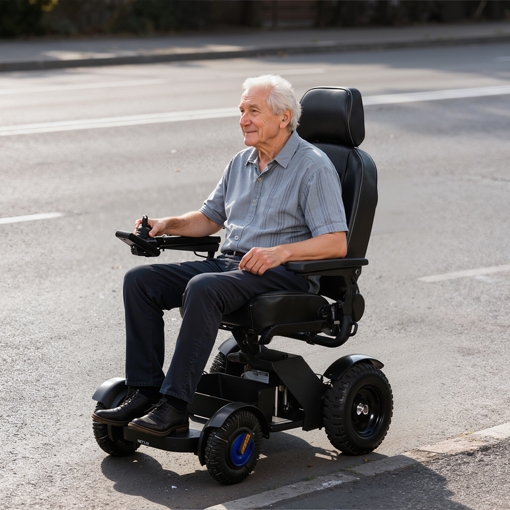High-end ergonomically designed leather wheelchair