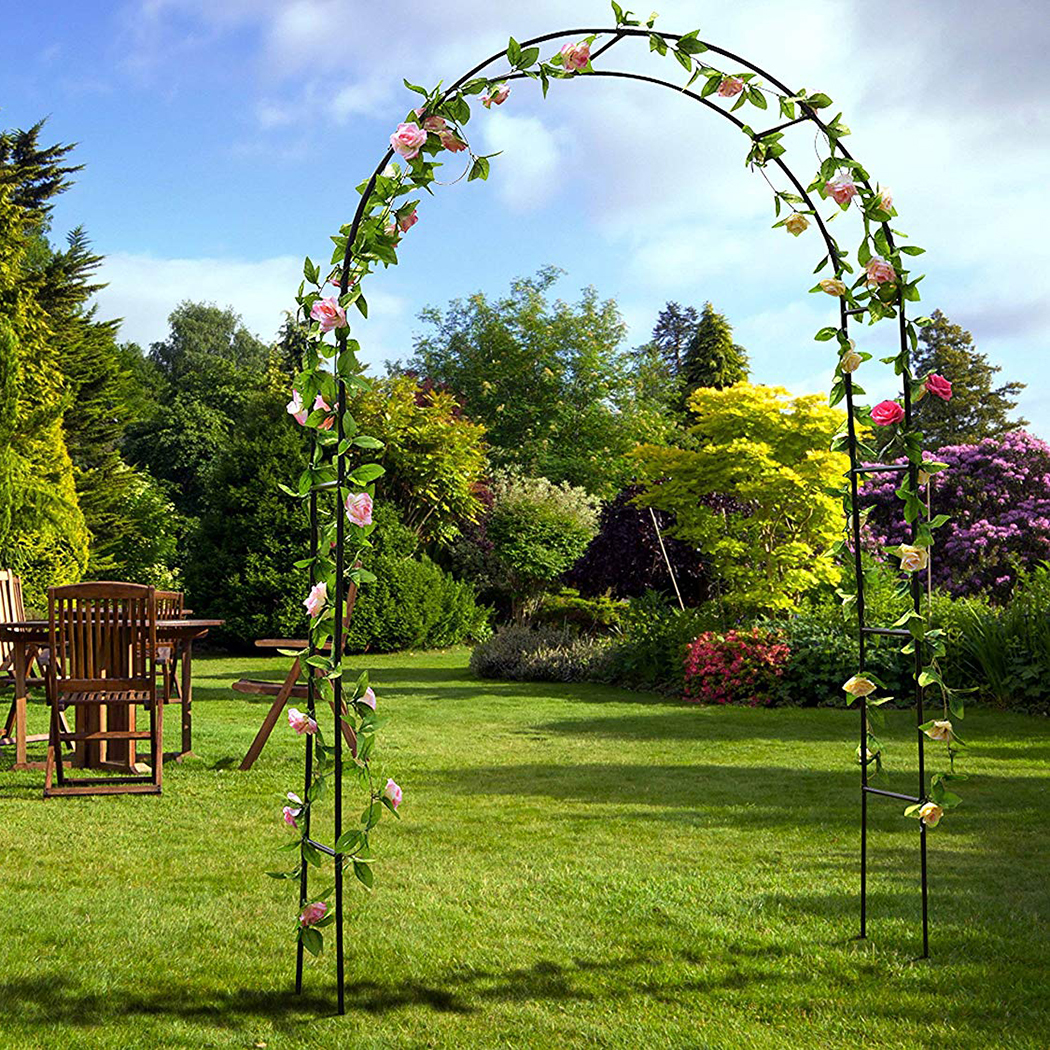 Metal Garden Arch Trellis Arbour Outdoor Garden Backyard Climbing Plants Trellis Stand Sehlf
