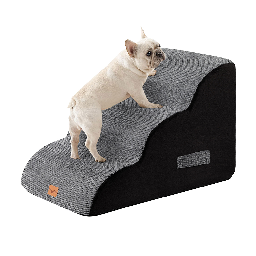 Tedi's 3-Teirs Dog Stairs Ramp for Bed Couch Sofa Steps Removable Washable Portable Foam