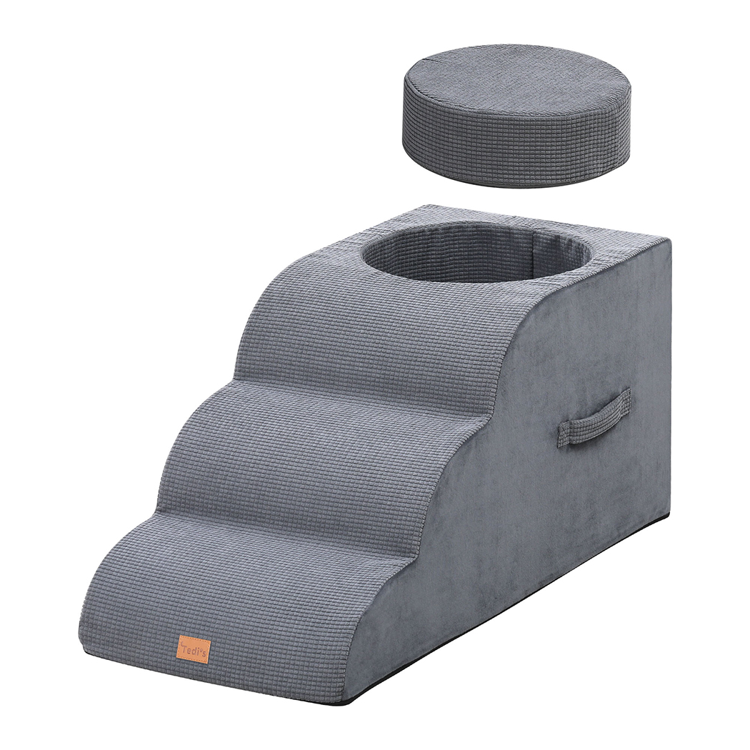 Tedi's 3 Steps Dog Stairs with Nesting Bed Ramp for Bed Couch Sofa