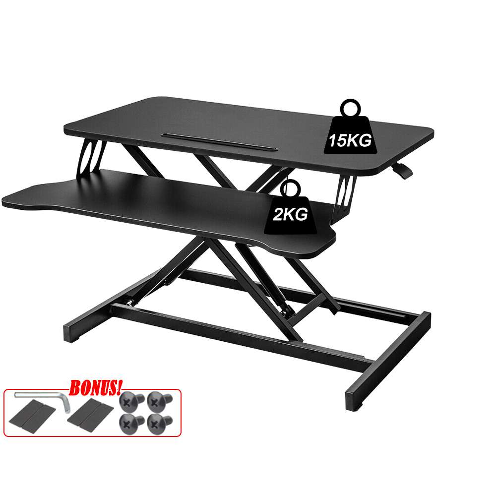 80*40CM Standing Desk Laptop Riser Height Adjustable Stand Up Sit Stand Computer Shelf