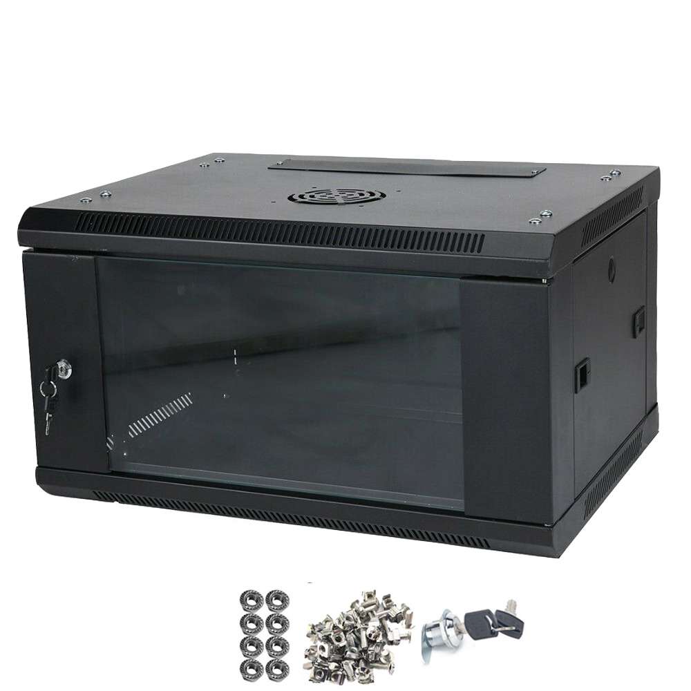 6RU 19 Inch 19" 450mm Deep Wall Mount Cabinet Server Rack Data Network Comms