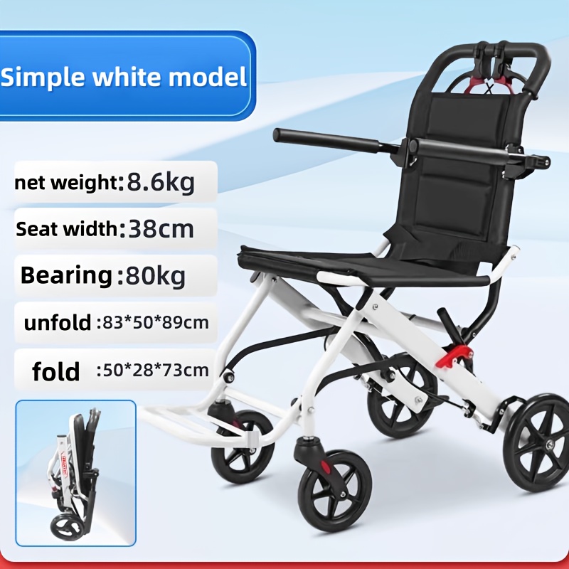 Ultra Lightweight Travel Wheelchair - Foldable, Portable Design