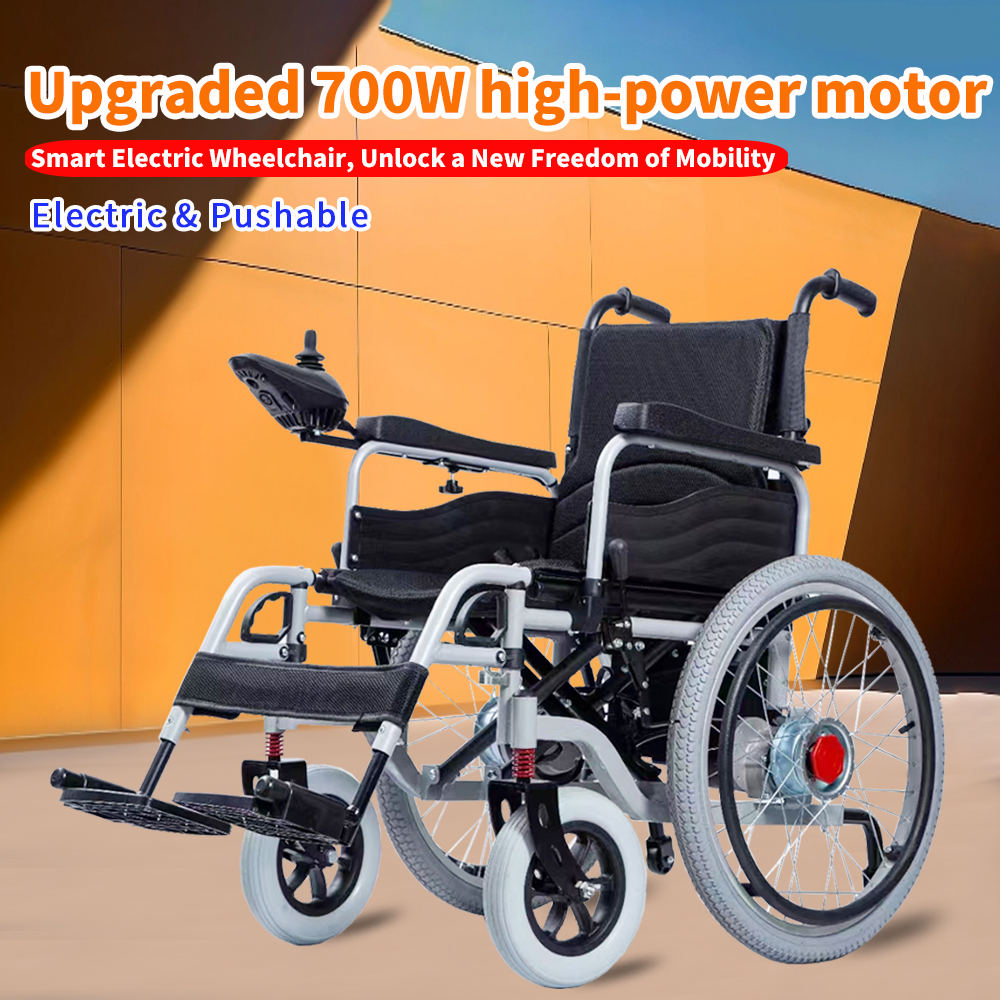 22-inch large-wheel electric wheelchair with electric and manual dual