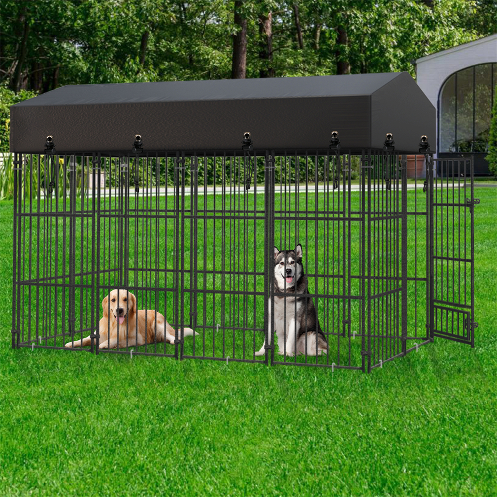 249x120x165cm Thicker Metal Outdoor Dog Kennel Pet Cage Crate Pens