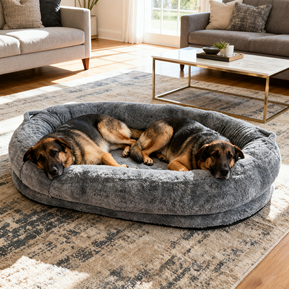 Human Sized 170CM Large Dog Bed Soft Pet Dog Cushion w/ Blanket