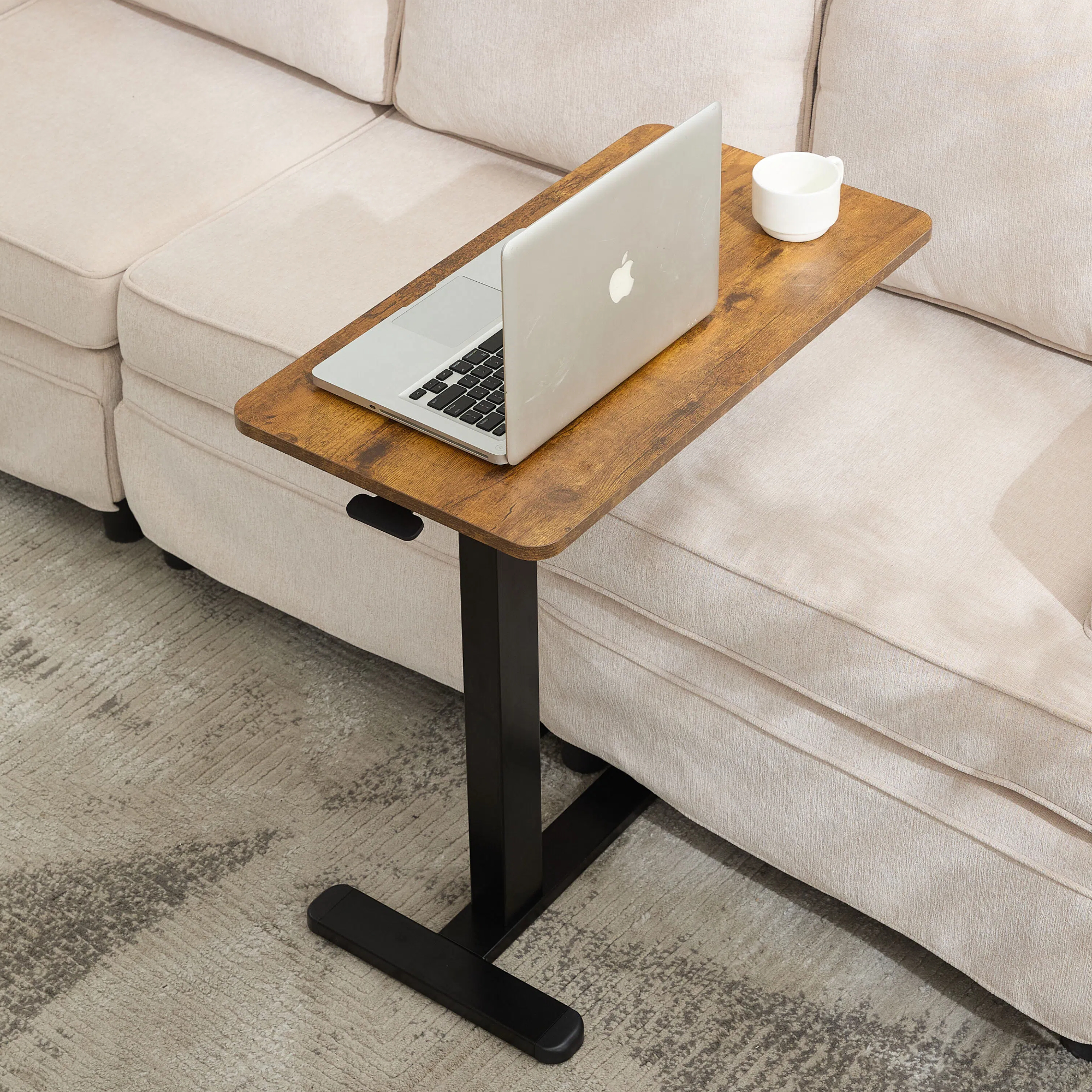 Mobile Standing Desk with Hidden Wheels
