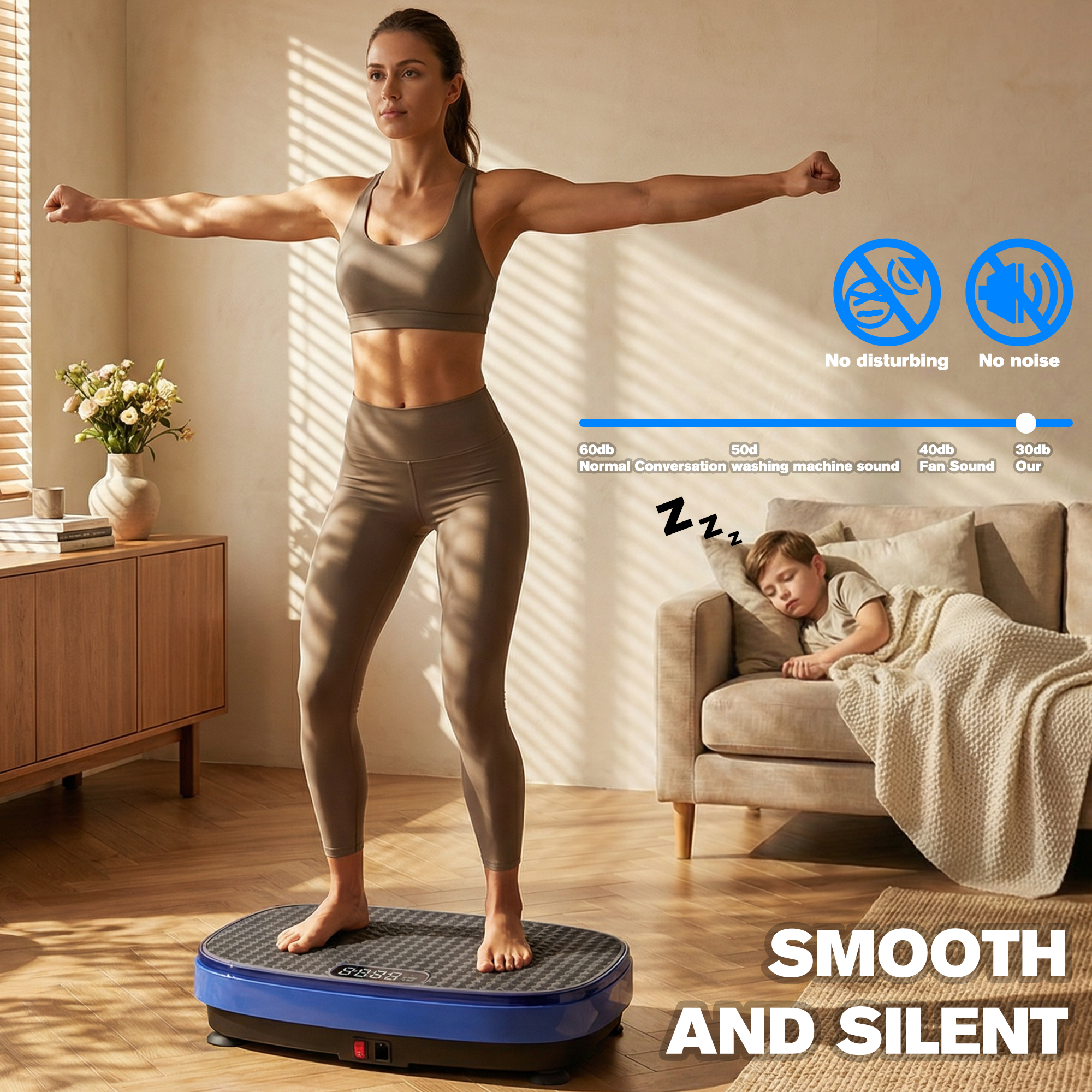 Bluetooth music mute vibration plate exercise machine