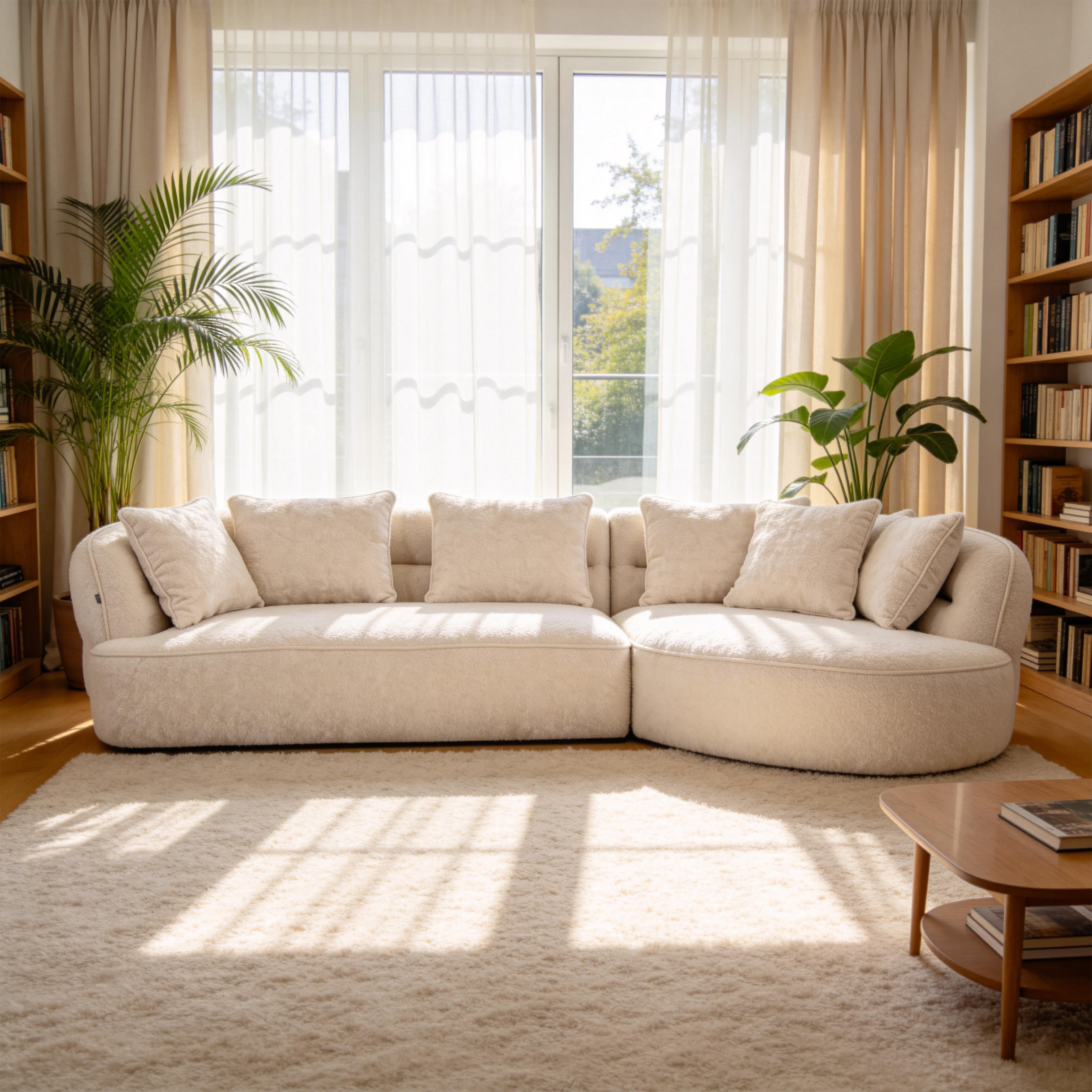 S2136-Modern fabric oversized modular sofa - curved