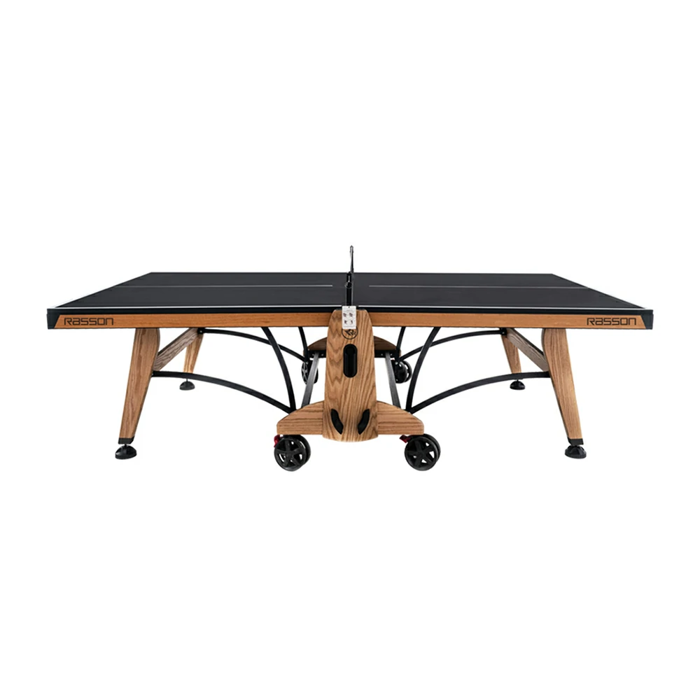 RASSON R-T03 Foldable Wood Table Tennis Table for Indoor, Oak, 9ft