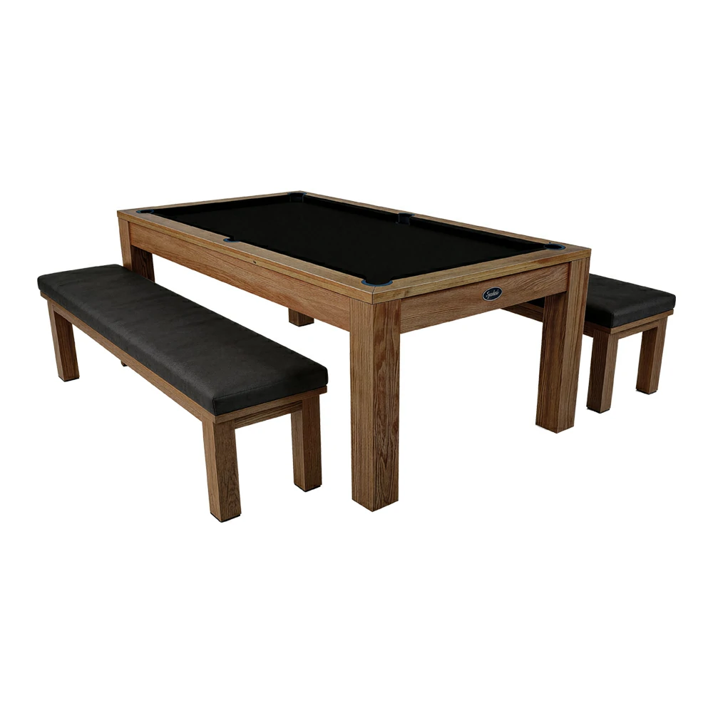 RASSON P4 English Pool Table with Dining Top, Solid Wood, 7ft