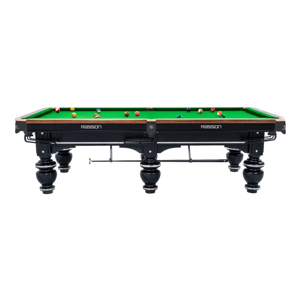 RASSON Strong II Chinese Pool Table with Cues, 9', Black