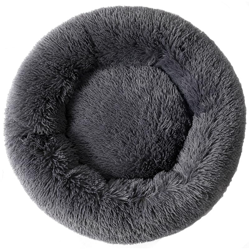 Eeeza Cozy Fluffy Donut Pet Bed for Dogs & Cats