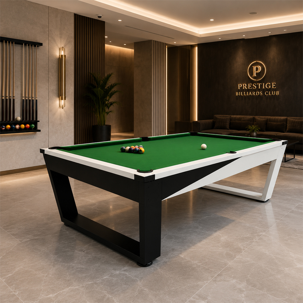 Pool Table with Marble Slate, Iron Legs and Complete Accessories, 8ft