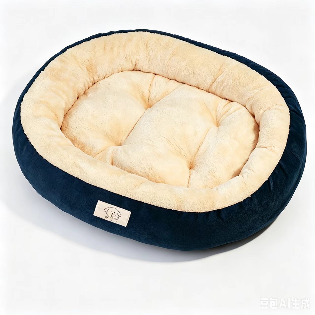 Cozy Oval Pet Bed Soft Fluffy Plush Warm Cushion For Dogs and Cats
