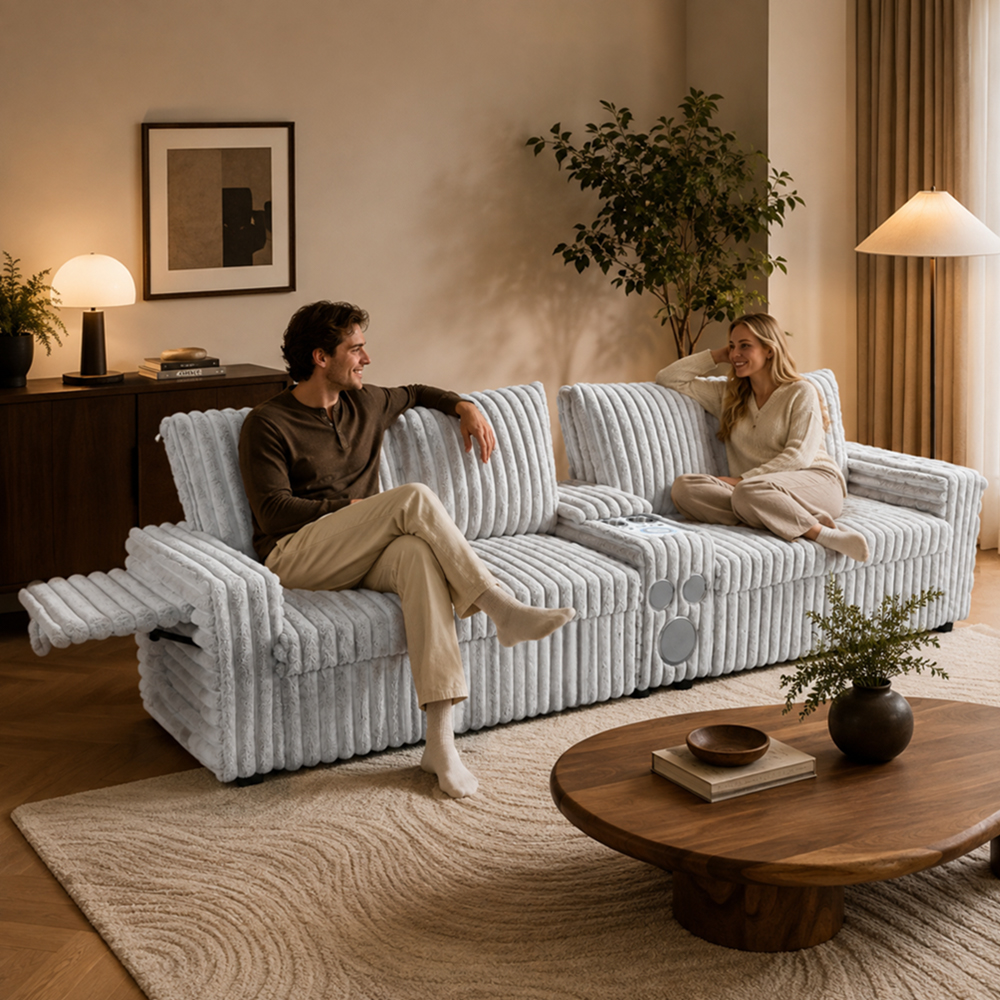 Eeeza Adjustable Modular Sofa with Speaker and Wireless Charger