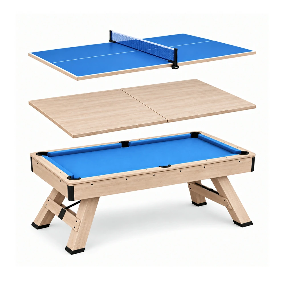 DOBO SPORTS 3-in-1 Billiard Pool Table with Ping Pong & Dining Modes