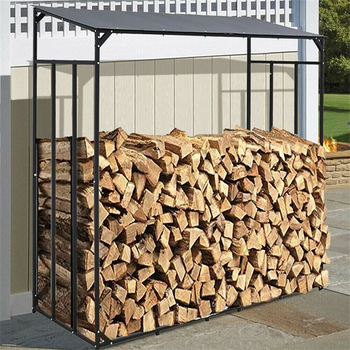 Heavy Duty Firewood Log Rack Large Storage Holder Shed Rack