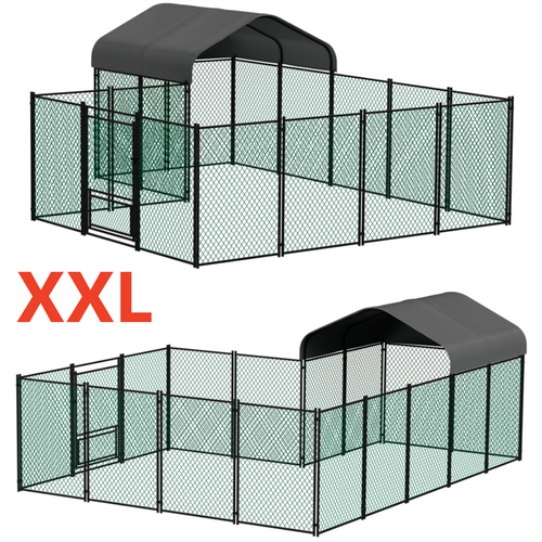 Large Iron Walk-in Chicken Run Coop Heavy Duty Poultry Rabbit Kennel Hutch Pen