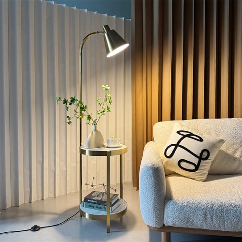 Creative Lamp End Table Gold Shade Floor Lamp Accent Furniture Décor Lighting AU